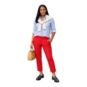 Talbots Weekend Chino Red Pants 4P Classic Preppy Coastal Grandma Resort Style